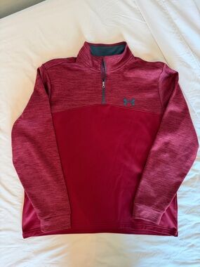 Under Armour Men's Quarter-Zip Pullover Sweater - Burgundy and Heather